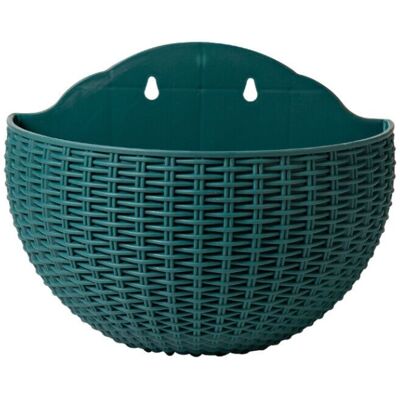 BRINSEA Petit Pot De Fleur Hydroponique Vert Foncé Imitation Rotin Suspendu, Pot De Fleur Semi-circulaire Sans Poinçonnage Suspendu Adapté À La Plantation De Décoration De Jardin - Publicité BRINSEA Petit Pot De Fleur Hydroponique Vert Foncé Imitation Rotin Suspendu, Pot De Fleur Semi-circulaire Sans Poinçonnage Suspendu Adapté À La Plantation De Décoration De Jardin - Publicité