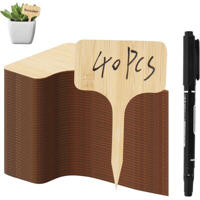 GRASSLIN 40 Etiquette Jardin, Bois Naturel, Format T-type 6x10 Cm, Pour Potager Et Plante - Publicité GRASSLIN 40 Etiquette Jardin, Bois Naturel, Format T-type 6x10 Cm, Pour Potager Et Plante - Publicité