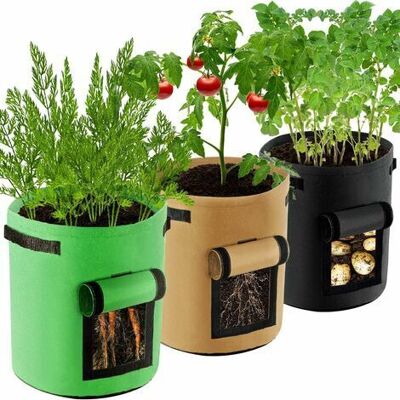 Bunthaus Sac De Culture De Plantes, Gallons Sacs De Plantation En Tissu Non Tissé Avec Poignées, Pots Respirant Et Durable Pour Pommes De Terre, Fraises, Fleurs Et Légumes De Jardin, Pack De 3 - Publicité Bunthaus Sac De Culture De Plantes, Gallons Sacs De Plantation En Tissu Non Tissé Avec Poignées, Pots Respirant Et Durable Pour Pommes De Terre, Fraises, Fleurs Et Légumes De Jardin, Pack De 3 - Publicité