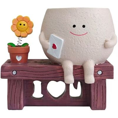 Generic Pot De Fleurs Souriant, Pots De Fleurs Amusants Pour L'Intérieur, Pots De Plantes Succulentes Avec Trou De Drainage, Pots Avec Tournesol Et Lettre - Publicité Generic Pot De Fleurs Souriant, Pots De Fleurs Amusants Pour L'Intérieur, Pots De Plantes Succulentes Avec Trou De Drainage, Pots Avec Tournesol Et Lettre - Publicité