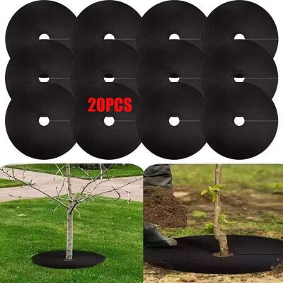 FULEADTURE Lot De 20 Anneaux De Paillis Non Tissés Pour Arbres, Tapis De Contrôle Des Mauvaises Herbes De 62 Cm, Paillis Pour Protéger Les Racines Des Plantes. Publicité FULEADTURE Lot De 20 Anneaux De Paillis Non Tissés Pour Arbres, Tapis De Contrôle Des Mauvaises Herbes De 62 Cm, Paillis Pour Protéger Les Racines Des Plantes. Publicité