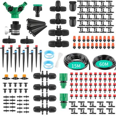 OEM Système D'Irrigation Jardin, Kit Arrosage Goutte À Goutte Avec 60m +15m Tuyau, Kit D'Irrigation Goutte À Goutte Automatique Pour Jardin Pelouse Serre Plantes Potager - Publicité OEM Système D'Irrigation Jardin, Kit Arrosage Goutte À Goutte Avec 60m +15m Tuyau, Kit D'Irrigation Goutte À Goutte Automatique Pour Jardin Pelouse Serre Plantes Potager - Publicité