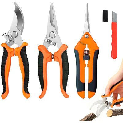Generic Sécateur De Jardin, 3 Pièces Ciseaux Jardinage Plante, Secateur Professionnel En Dérivation, Pour Plantes, Fleurs, Branches, Roses, Bonsaïs, Légumes - Publicité Generic Sécateur De Jardin, 3 Pièces Ciseaux Jardinage Plante, Secateur Professionnel En Dérivation, Pour Plantes, Fleurs, Branches, Roses, Bonsaïs, Légumes - Publicité