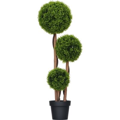 Generic Arbre Artificiel Buis Avec 3 Boules Feuilles De Bambou Pot Inclus Intérieur Et Extérieur Hauteur 110 Cm Vert - Publicité Generic Arbre Artificiel Buis Avec 3 Boules Feuilles De Bambou Pot Inclus Intérieur Et Extérieur Hauteur 110 Cm Vert - Publicité