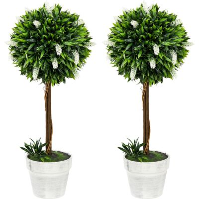 OEM Lot De 2 Plants De Lavande Artificiels, 60 Cm De Haut, Avec Pot Et Mousse Artificielle, Blancs - Publicité OEM Lot De 2 Plants De Lavande Artificiels, 60 Cm De Haut, Avec Pot Et Mousse Artificielle, Blancs - Publicité