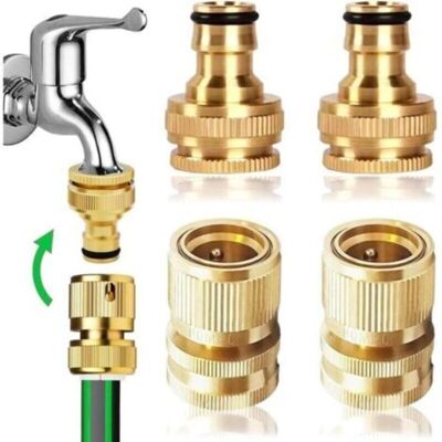 SANS MARQUE Lot De 2 Paires De Tuyaux D'arrosage 2 En 1 1/2" Et 1,9 Cm 2 En 1 Connecteur Rapide En Laiton Connecteur Rapide D'extrmit De Tuyau D'arrosage Kit De Connexion Pour Cuisine Jardin Extrieur" - Publicité SANS MARQUE Lot De 2 Paires De Tuyaux D'arrosage 2 En 1 1/2" Et 1,9 Cm 2 En 1 Connecteur Rapide En Laiton Connecteur Rapide D'extrmit De Tuyau D'arrosage Kit De Connexion Pour Cuisine Jardin Extrieur" - Publicité
