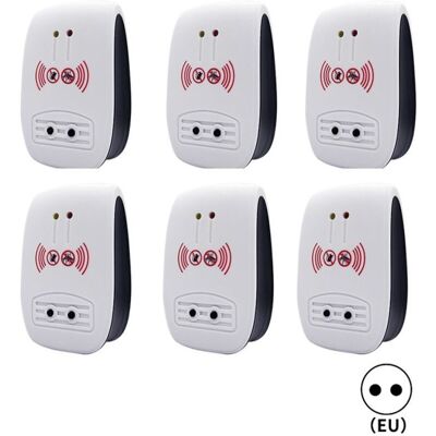 ABCRITAL 6 Packs Répulsif Ultrasons, Intérieur Electronique Ultrasonic Pest Repeller Pour Insectes, Moustiques, Souris, Fourmis, Cafards - (mise À Niveau, Prise Standard Européenne) - Publicité ABCRITAL 6 Packs Répulsif Ultrasons, Intérieur Electronique Ultrasonic Pest Repeller Pour Insectes, Moustiques, Souris, Fourmis, Cafards - (mise À Niveau, Prise Standard Européenne) - Publicité