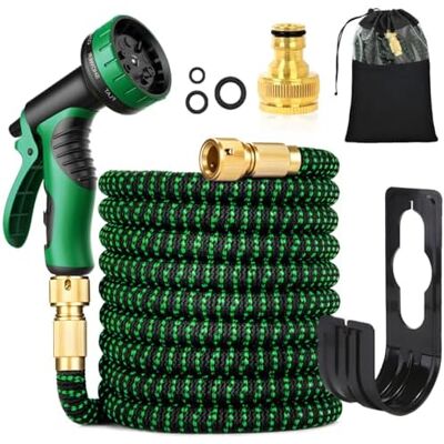 RYTTGOP Tuyau D'Arrosage Flexible, 30 M, Vert, Avec Buse De Pulvérisation Et Raccords En Laiton 3/4" 1/2", Tuyau Extensible, 10 Fonctions, 3 X Extensibles, Sans Pli, Pour Jardin, Sol - - Publicité RYTTGOP Tuyau D'Arrosage Flexible, 30 M, Vert, Avec Buse De Pulvérisation Et Raccords En Laiton 3/4" 1/2", Tuyau Extensible, 10 Fonctions, 3 X Extensibles, Sans Pli, Pour Jardin, Sol - - Publicité