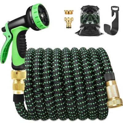 ABYSSE Tuyau D'Arrosage Extensible De 30 M (100 Pi), Tuyau D'Arrosage Rétractable Avec Support Et Pistolet D'Arrosage À 9 Fonctions, Raccords En Laiton - Publicité ABYSSE Tuyau D'Arrosage Extensible De 30 M (100 Pi), Tuyau D'Arrosage Rétractable Avec Support Et Pistolet D'Arrosage À 9 Fonctions, Raccords En Laiton - Publicité