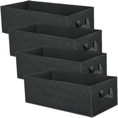 XISRENS Lot De 4 Sacs De Culture De Plantes De 8 Gallons, Sacs De Culture Rectangulaires En Tissu Non Tissé Respirant, Résistants, Épaissis, Aération Des Racines, Pots De Jardin Avec Poignées Pour Fleurs, Lég - Publicité XISRENS Lot De 4 Sacs De Culture De Plantes De 8 Gallons, Sacs De Culture Rectangulaires En Tissu Non Tissé Respirant, Résistants, Épaissis, Aération Des Racines, Pots De Jardin Avec Poignées Pour Fleurs, Lég - Publicité