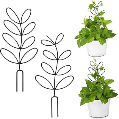 Vision Lot De 2 Treillis Métalliques Pour Plantes D'Intérieur, Petits Treillis En Forme De Feuilles Grimpantes Pour Plantes En Pot (noir) - Publicité Vision Lot De 2 Treillis Métalliques Pour Plantes D'Intérieur, Petits Treillis En Forme De Feuilles Grimpantes Pour Plantes En Pot (noir) - Publicité