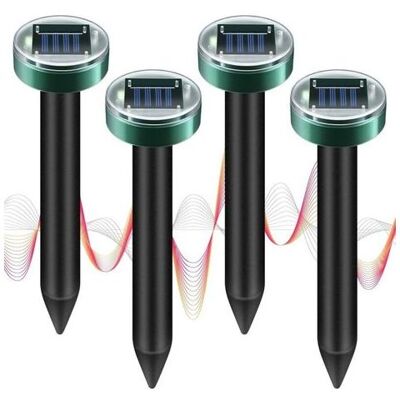 BUDO Lot De 4 Répulsifs Solaires Anti-taupes, Piquets Soniques Pour Pelouse, Jardin, Ferme, Extérieur,répulsif Ultrasonique Pour Serpents - Publicité BUDO Lot De 4 Répulsifs Solaires Anti-taupes, Piquets Soniques Pour Pelouse, Jardin, Ferme, Extérieur,répulsif Ultrasonique Pour Serpents - Publicité