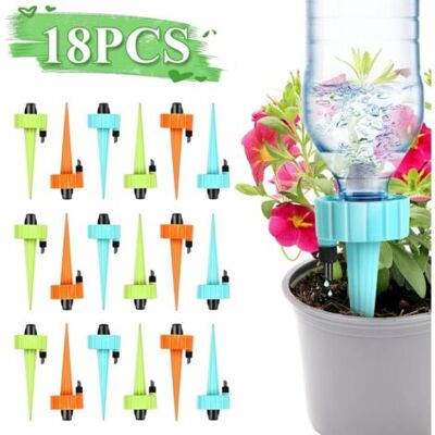 ABYSSE Kit D'Irrigation Goutte À Goutte 18 Pièces, Comprenant Flacon Compte-gouttes, Système D'Arrosage Automatique, Vannes Réglables Et Arroseur Pour Plantes En Pot (jardin, Balcon, Vacances, Fleurs) - Publicité ABYSSE Kit D'Irrigation Goutte À Goutte 18 Pièces, Comprenant Flacon Compte-gouttes, Système D'Arrosage Automatique, Vannes Réglables Et Arroseur Pour Plantes En Pot (jardin, Balcon, Vacances, Fleurs) - Publicité