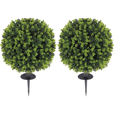 ALTHOME Ensemble De 2 Plantes Artificielles, Boules En Buis Artificielles, Avec Piquet, Pour L’intérieur Comme L’extérieur, Résistantes Aux Uv, Vertes - Publicité ALTHOME Ensemble De 2 Plantes Artificielles, Boules En Buis Artificielles, Avec Piquet, Pour L’intérieur Comme L’extérieur, Résistantes Aux Uv, Vertes - Publicité