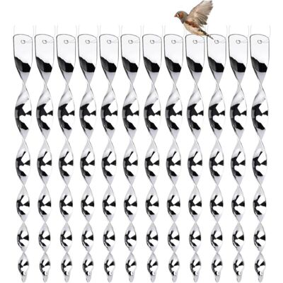 IRISFR 12 Pièces Répulsif Oiseaux,répulsifs Oiseaux Reflechissants,30 Cm Barre Oiseaux 360 Degrés Réfléchissant En Spirale Lumineux,convient Pour Balcons, Arbres Fruitiers, Potagers(argenté) - Publicité IRISFR 12 Pièces Répulsif Oiseaux,répulsifs Oiseaux Reflechissants,30 Cm Barre Oiseaux 360 Degrés Réfléchissant En Spirale Lumineux,convient Pour Balcons, Arbres Fruitiers, Potagers(argenté) - Publicité