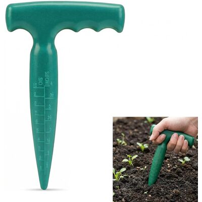 GRASSLIN 1 - Plantoir À Bulbes - Outil De Jardinage - Poignée En T Ergonomique Et Mesure De Profondeur - Pour Semis Fleurs Et Légumes - Noir - 20x5cm - Publicité GRASSLIN 1 - Plantoir À Bulbes - Outil De Jardinage - Poignée En T Ergonomique Et Mesure De Profondeur - Pour Semis Fleurs Et Légumes - Noir - 20x5cm - Publicité