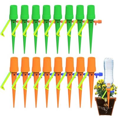 RYTTGOP Kit Arrosage Plantes - 16 Pièces Goutte À Réglable Avec Support Anti-basculement Et Valve, Compatible Bouteilles Plastique, Idéal Pour D'Intérieur Balcon - Publicité RYTTGOP Kit Arrosage Plantes - 16 Pièces Goutte À Réglable Avec Support Anti-basculement Et Valve, Compatible Bouteilles Plastique, Idéal Pour D'Intérieur Balcon - Publicité