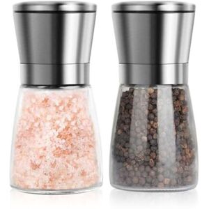 Largeight - Ensemble De Moulins À Sel Et Poivre En Acier Inoxydable Réglable Moulin A Sel Poivrier Manuel Moulin À Sel Verre Et Inox Pour Cuisine (sans Épices, Lot De 2) - Publicité Largeight - Ensemble De Moulins À Sel Et Poivre En Acier Inoxydable Réglable Moulin A Sel Poivrier Manuel Moulin À Sel Verre Et Inox Pour Cuisine (sans Épices, Lot De 2) - Publicité