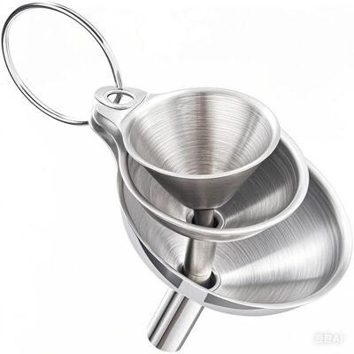LBJFYHJN Entonnoir - Lot De 3 - Acier Inoxydable - Distribution Huile - Cuisine Domestique - Grande Et Petite Taille - Publicité LBJFYHJN Entonnoir - Lot De 3 - Acier Inoxydable - Distribution Huile - Cuisine Domestique - Grande Et Petite Taille - Publicité