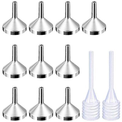 LAVVE Lot De 10 Petits Entonnoirs En Métal Avec 2 Mini-pipettes Pour Le Remplissage De Petits Flacons Ou Récipients, Parfum, Argent Et Or - Publicité LAVVE Lot De 10 Petits Entonnoirs En Métal Avec 2 Mini-pipettes Pour Le Remplissage De Petits Flacons Ou Récipients, Parfum, Argent Et Or - Publicité
