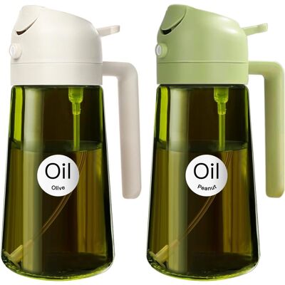 SYMOLEXA 2 Pièces - Pulvérisateur D&39huile - Bouteille En Verre - Fonction Vaporisation Et Versement - Cuisine Quotidienne - Vert Et Blanc - 470 Ml - Publicité SYMOLEXA 2 Pièces - Pulvérisateur D&39huile - Bouteille En Verre - Fonction Vaporisation Et Versement - Cuisine Quotidienne - Vert Et Blanc - 470 Ml - Publicité