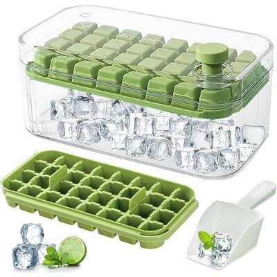 Cellfast Bac À Glaçons Avec Couvercle,64 Pièces Bacs À Glaçons Carrés,moule À Glaçons À Démoulage Facile - Publicité Cellfast Bac À Glaçons Avec Couvercle,64 Pièces Bacs À Glaçons Carrés,moule À Glaçons À Démoulage Facile - Publicité