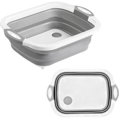 GRASSLIN 1 Bassine Pliable, 3-en-1 Crépine Planche Découper Stockage, Plastique Silicone, Camping Pique-nique Cuisine - Publicité GRASSLIN 1 Bassine Pliable, 3-en-1 Crépine Planche Découper Stockage, Plastique Silicone, Camping Pique-nique Cuisine - Publicité