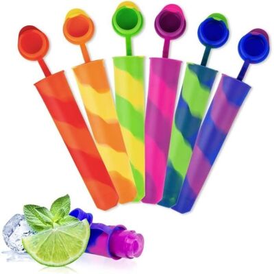 Cellfast Moules À Glace En Silicone Avec Couvercle - Lot De 6pcs - Coloré - Publicité Cellfast Moules À Glace En Silicone Avec Couvercle - Lot De 6pcs - Coloré - Publicité