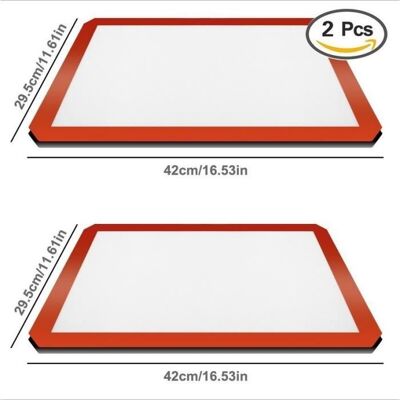 Cellfast Margueras 2pcs Tapis Feuille De Cuisson Réutilisable Antiadhésif Silicone Fibre De Verre Pour Barbecue Patisserie - Publicité Cellfast Margueras 2pcs Tapis Feuille De Cuisson Réutilisable Antiadhésif Silicone Fibre De Verre Pour Barbecue Patisserie - Publicité