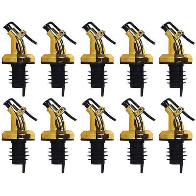 LISATR 10 Becs Verseurs À Pression Pour Flacons D'Huile Électroplaquée, Bouchons D'Huile-2.5x2.5x8.5cm-golden - Publicité LISATR 10 Becs Verseurs À Pression Pour Flacons D'Huile Électroplaquée, Bouchons D'Huile-2.5x2.5x8.5cm-golden - Publicité