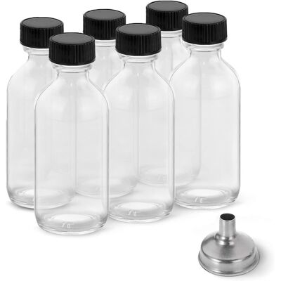 OEM Lot De 6 Bouteilles À Shot, Verre 60 Ml, Bouchons Étanches, Entonnoir Acier Inoxydable, Voyage, Huiles, Jus - Publicité OEM Lot De 6 Bouteilles À Shot, Verre 60 Ml, Bouchons Étanches, Entonnoir Acier Inoxydable, Voyage, Huiles, Jus - Publicité