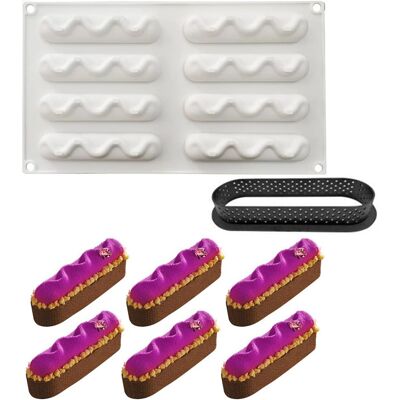 GRASSLIN Moule De Gâteau Mousse, Moules En Silicone Pour Glace Chocolat Pâtisserie Dessert, Outil Croustillant Carré Plastique, 8 Trous Forme Rapides Holes Quicksand Shape - - Publicité GRASSLIN Moule De Gâteau Mousse, Moules En Silicone Pour Glace Chocolat Pâtisserie Dessert, Outil Croustillant Carré Plastique, 8 Trous Forme Rapides Holes Quicksand Shape - - Publicité