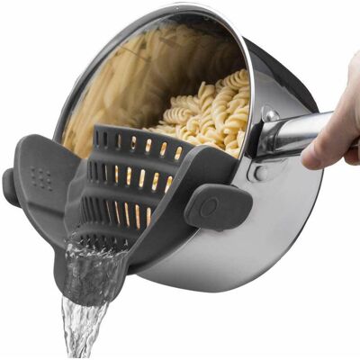 BRINSEA Passoire En Silicone Alimentaire, Égouttoir À Pâtes Gris – - Publicité BRINSEA Passoire En Silicone Alimentaire, Égouttoir À Pâtes Gris – - Publicité