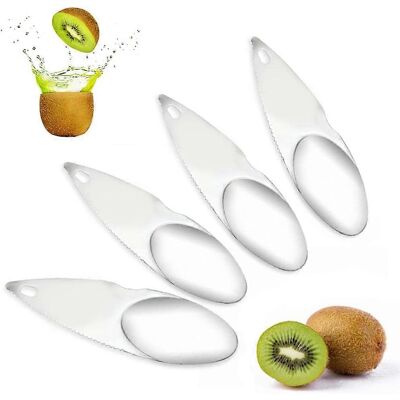 HONORNIC Ensemble De 4 Pièces : Éplucheur À Kiwi, Cuillère À Couper Les Fruits, Ouvre-fruits, Coupe-kiwis, Outil De Cuisine Pour Kiwis, Fruits Du Dragon Et Oranges. Publicité HONORNIC Ensemble De 4 Pièces : Éplucheur À Kiwi, Cuillère À Couper Les Fruits, Ouvre-fruits, Coupe-kiwis, Outil De Cuisine Pour Kiwis, Fruits Du Dragon Et Oranges. Publicité