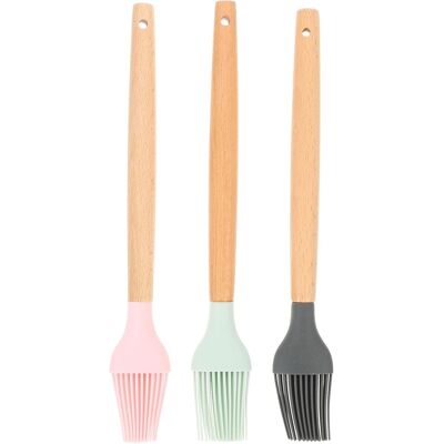 SLOWMOOSE Ensemble 3 Pinceaux À Badigeonner En Silicone Pour Grillades Et Pâtisserie, Grand Format, Résistant Chaleur, Coloris Gris Foncé, Rose Et Vert Clair - Publicité SLOWMOOSE Ensemble 3 Pinceaux À Badigeonner En Silicone Pour Grillades Et Pâtisserie, Grand Format, Résistant Chaleur, Coloris Gris Foncé, Rose Et Vert Clair - Publicité