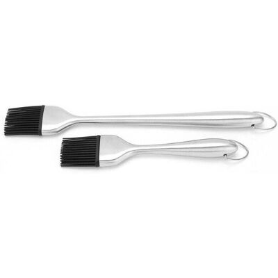 STAKMANN Lot De 2 Pinceaux À Huile En Silicone Avec Manche En Acier Inoxydable Argenté, Accessoires De Cuisine Et De Pâtisserie - Publicité STAKMANN Lot De 2 Pinceaux À Huile En Silicone Avec Manche En Acier Inoxydable Argenté, Accessoires De Cuisine Et De Pâtisserie - Publicité