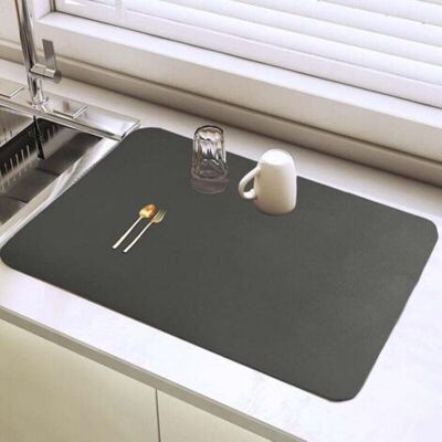 ABYSSE Tapis Egouttoir Vaisselle, 40×30 Cm Tapis De Drainage De Cuisine Super Absorbant, Tapis Égouttoir Vaisselle Absorbant, Tapis Machine A Cafe Pour Vaisselle, Bar, Machine À Café, Gris Foncé - Publicité ABYSSE Tapis Egouttoir Vaisselle, 40×30 Cm Tapis De Drainage De Cuisine Super Absorbant, Tapis Égouttoir Vaisselle Absorbant, Tapis Machine A Cafe Pour Vaisselle, Bar, Machine À Café, Gris Foncé - Publicité
