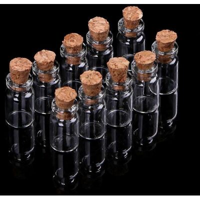 ALLAUVE 10 Mini Flacons En Verre Pour Bouteilles À Souhaits Avec Bouchon En Liège Et Pendentif De Rangement 0,5/1/2/ - Publicité ALLAUVE 10 Mini Flacons En Verre Pour Bouteilles À Souhaits Avec Bouchon En Liège Et Pendentif De Rangement 0,5/1/2/ - Publicité