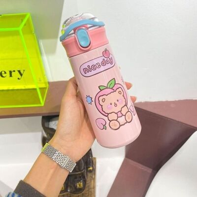 Cellfast Gourde Bouteille D'Eau Thermos Portable Avec Paille Pour Enfant, Tasse Thermique En Acier Inoxydable,rose 480ml - Publicité Cellfast Gourde Bouteille D'Eau Thermos Portable Avec Paille Pour Enfant, Tasse Thermique En Acier Inoxydable,rose 480ml - Publicité