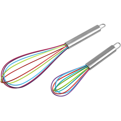HERUSI Batteur À Œufs Manuel En Silicone Avec Poignée En Acier Inoxydable (2 Pièces) - 30 Cm + 20 Cm - Publicité HERUSI Batteur À Œufs Manuel En Silicone Avec Poignée En Acier Inoxydable (2 Pièces) - 30 Cm + 20 Cm - Publicité