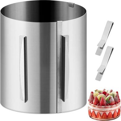 SANS MARQUE Cercle À Tarte Réglable Ø16-30cm Avec 2 Clips Fixation Et Échelle, Cercle Gâteau Haut 20cm, Moule Collier Patisserie, Anneau Cuisson Acier Inoxydable Pour Gâteaux Ronds, Mousse, Desserts Et Tartes - Publicité SANS MARQUE Cercle À Tarte Réglable Ø16-30cm Avec 2 Clips Fixation Et Échelle, Cercle Gâteau Haut 20cm, Moule Collier Patisserie, Anneau Cuisson Acier Inoxydable Pour Gâteaux Ronds, Mousse, Desserts Et Tartes - Publicité
