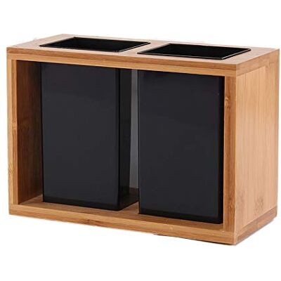 OEM Porte-couverts En Bois Rustique 2 Compartiments - Organisateur De Cuisson Pour Ustensiles, Cuillères, Couteaux, Spatules, Baguettes, Rangement Vertical - Publicité OEM Porte-couverts En Bois Rustique 2 Compartiments - Organisateur De Cuisson Pour Ustensiles, Cuillères, Couteaux, Spatules, Baguettes, Rangement Vertical - Publicité