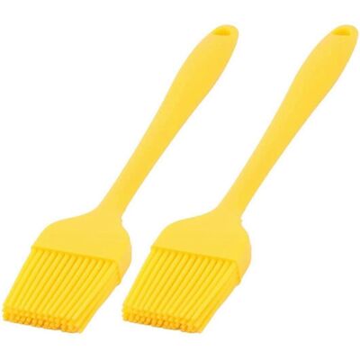 LAVVE Lot De 2 Pinceaux À Pâtisserie En Silicone Jaunes, Pour Biscuits, Gâteaux Et Crèmes. Publicité LAVVE Lot De 2 Pinceaux À Pâtisserie En Silicone Jaunes, Pour Biscuits, Gâteaux Et Crèmes. Publicité