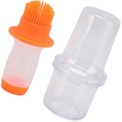 MCKENSA Flacon Distributeur D'Huile 60 Ml En Silicone Alimentaire, À Presser, Avec Pinceau Et Isolation Thermique Uniforme. Couleur Orange. Publicité MCKENSA Flacon Distributeur D'Huile 60 Ml En Silicone Alimentaire, À Presser, Avec Pinceau Et Isolation Thermique Uniforme. Couleur Orange. Publicité