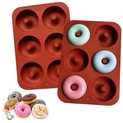 Cellfast Moule À Beignets - Silicone - 6 Cavités - Antiadhésif - Résistant À La Température - Rouge Brique - Publicité Cellfast Moule À Beignets - Silicone - 6 Cavités - Antiadhésif - Résistant À La Température - Rouge Brique - Publicité