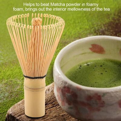 MCKENSA Fouet À Thé En Bambou Naturel Chasen, Outil De Préparation De Poudre De Matcha (64 Dents) - Publicité MCKENSA Fouet À Thé En Bambou Naturel Chasen, Outil De Préparation De Poudre De Matcha (64 Dents) - Publicité
