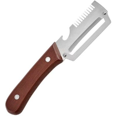 IROVAMI Éplucheur De Légumes 3 En 1 Poignée En Bois Lame Large Acier Inoxydable Déchiqueteuse Doignons Verts Et Décapsuleur Pour Cuisine Maison Camping - Publicité IROVAMI Éplucheur De Légumes 3 En 1 Poignée En Bois Lame Large Acier Inoxydable Déchiqueteuse Doignons Verts Et Décapsuleur Pour Cuisine Maison Camping - Publicité