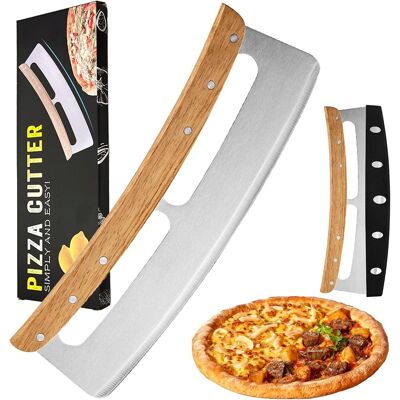 GRASSLIN 1 Coupe Pizza Acier Inoxydable, Lame 35 Cm, Manche Bois, Pour Pizzas Gâteaux - Publicité GRASSLIN 1 Coupe Pizza Acier Inoxydable, Lame 35 Cm, Manche Bois, Pour Pizzas Gâteaux - Publicité