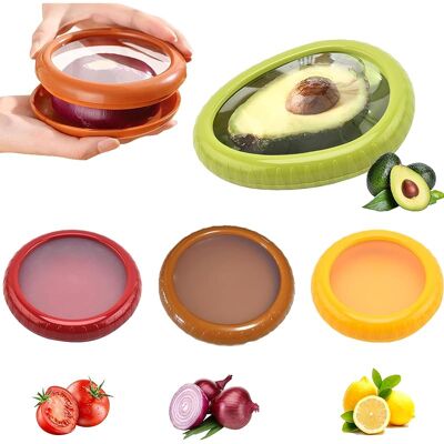 SANS MARQUE 4 Pièces Avocat Boîte De Conservation, Silicone Fruit Storage, Boîte De Rangement En Silicone Pour Fruits Et Légumes, Abs - Publicité SANS MARQUE 4 Pièces Avocat Boîte De Conservation, Silicone Fruit Storage, Boîte De Rangement En Silicone Pour Fruits Et Légumes, Abs - Publicité