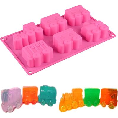 GRASSLIN Moule À Gâteau En Silicone 6 Cavités Forme De Rainure Train - Antiadhésif Moules Spécifique Cuisine Pour Pâtisserie, Savons, Dessert, Décoration, Muffins À 01 - Publicité GRASSLIN Moule À Gâteau En Silicone 6 Cavités Forme De Rainure Train - Antiadhésif Moules Spécifique Cuisine Pour Pâtisserie, Savons, Dessert, Décoration, Muffins À 01 - Publicité